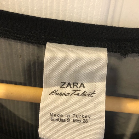 Zara Basic Tshirt Sheer Back - Picture 2 of 3